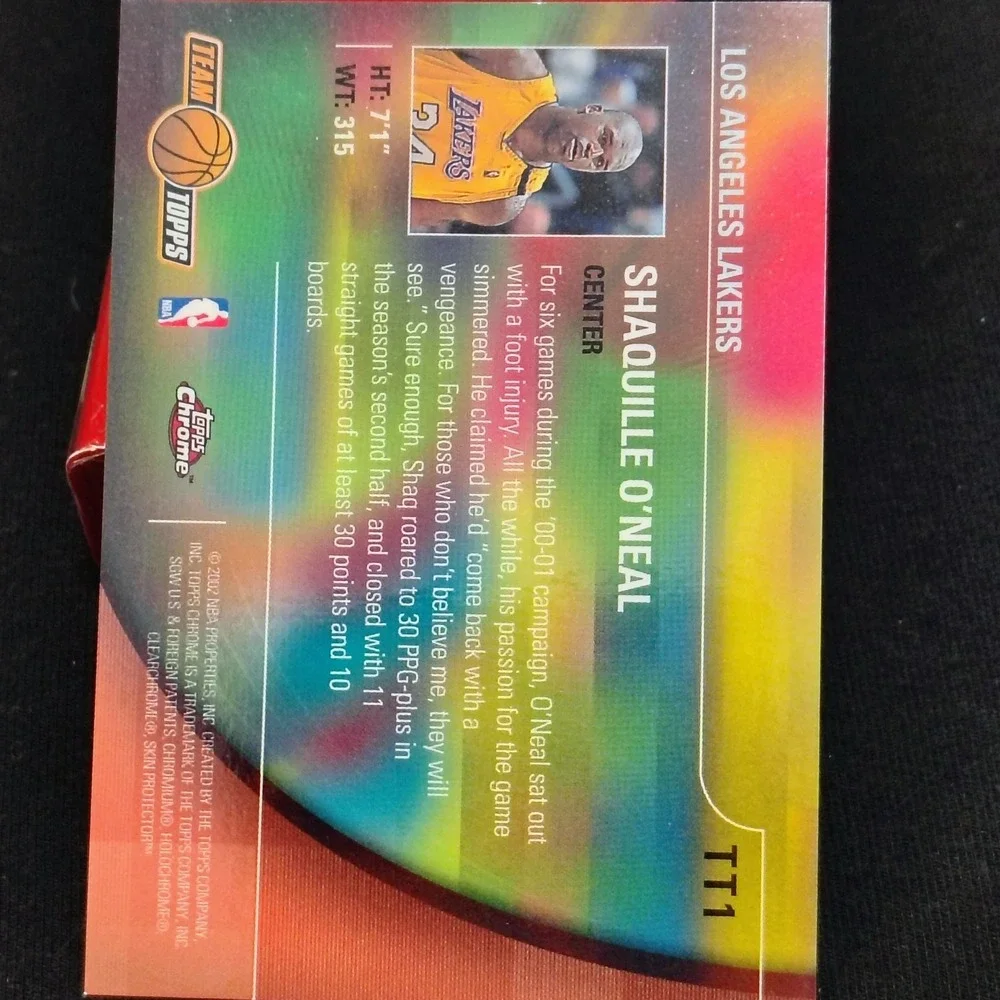 Shaquille‎ O'Neal Topps Chrome 2000 Team Topps TT1 Los Angeles Lakers Basketball